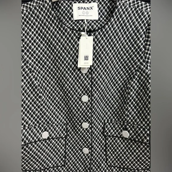 NWT SPANX Ponte Lady Jacket, Large in Black\White